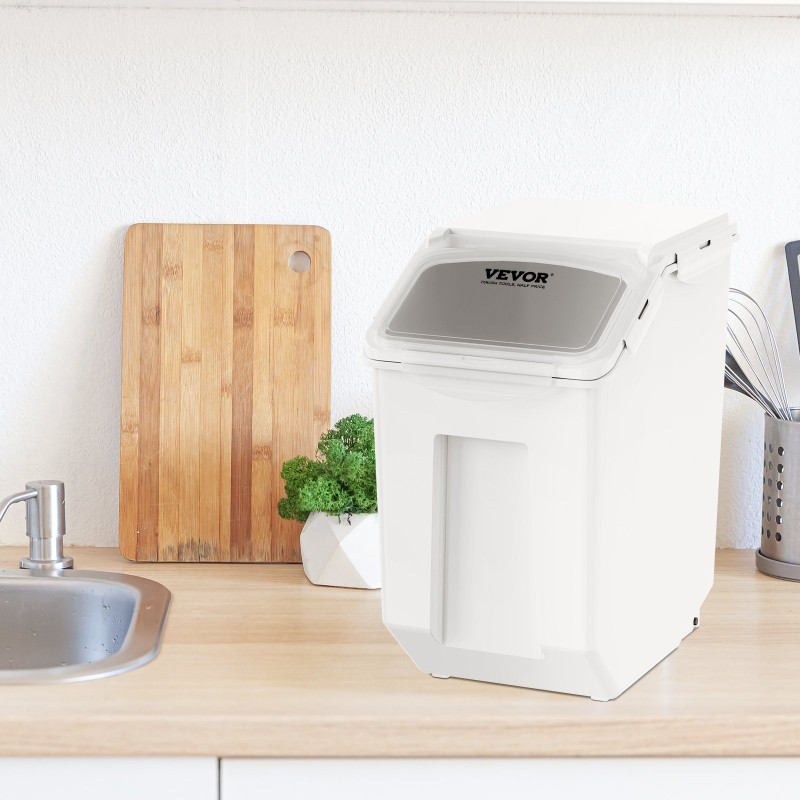 Säilytysastiat 2 kpl 15 l elintarvikekelpoinen PP-muovi ilmatiiviisillä kansilla pyörillä