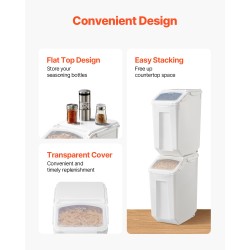 Säilytysastia 20 l elintarvikelaatuisesta PP-muovista ilmatiivis pinottava pyörillä