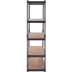 Metallinen 5 tasoinen säilytyshylly teräs ja MDF levyt 90x45x183 cm 907 kg