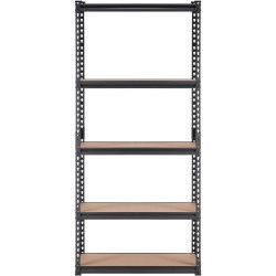 Metallinen 5-tasoinen säilytyshylly teräs ja MDF-levyt 90x45x183 cm 907 kg
