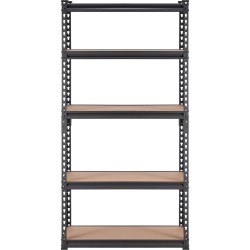 Metallinen 5-tasoinen säädettävä hyllykkö SPCC-hiiliteräs MDF 75x30x152 cm 907 kg