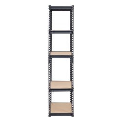 Metallinen säilytyshylly 5 tasoa säädettävät MDF hyllyt teräsrunko 907 kg musta
