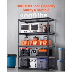 Säilytyshylly 5-tasoinen jauhemaalattu teräsrunko säädettävillä hyllyillä 61x122x183cm 1361kg