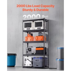 Säilytyshylly jauhepinnoitettu metallinen 5 tasoa säädettävä 1829 mm 907 kg