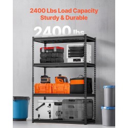 Metallinen säilytyshylly 4 korkeussäädettävää tasoa 1089 kg kantavuus musta