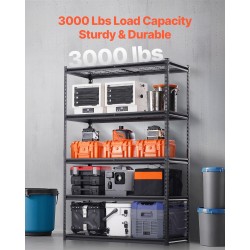 Metallinen autotallihylly jauhemaalattua terästä 5 tasoa säädettävä 1361 kg kantavuus