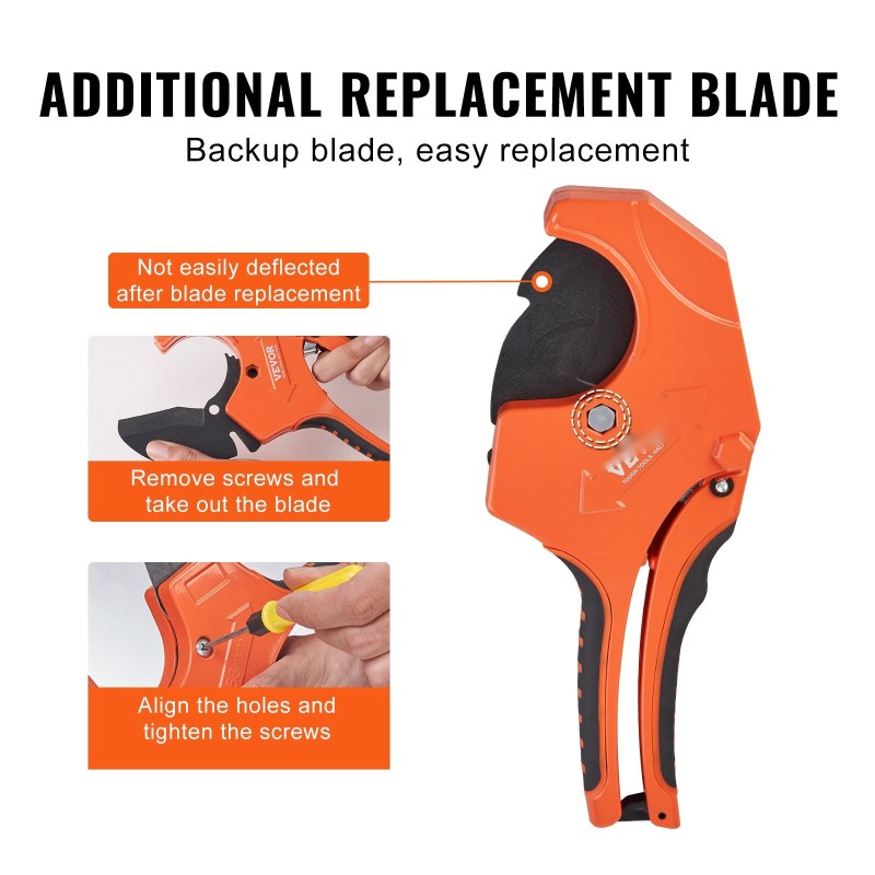 PVC-putkileikkuri 0-63 mm räikkätoiminen SK5-terä alumiinirunko varaterä mukana