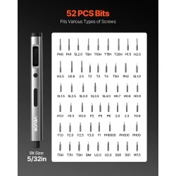 Sähköinen tarkkuusruuvimeisseli 52 S2-teräskärkeä Type-C-lataus LED puhelimille ja läppäreille