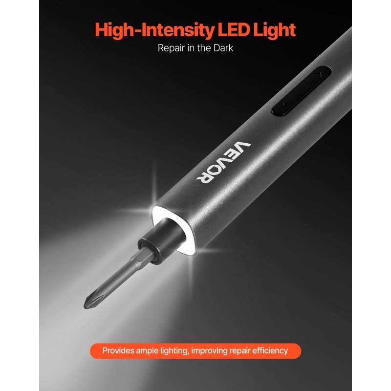Sähköinen tarkkuusruuvimeisseli 52 S2-teräskärkeä Type-C-lataus LED puhelimille ja läppäreille