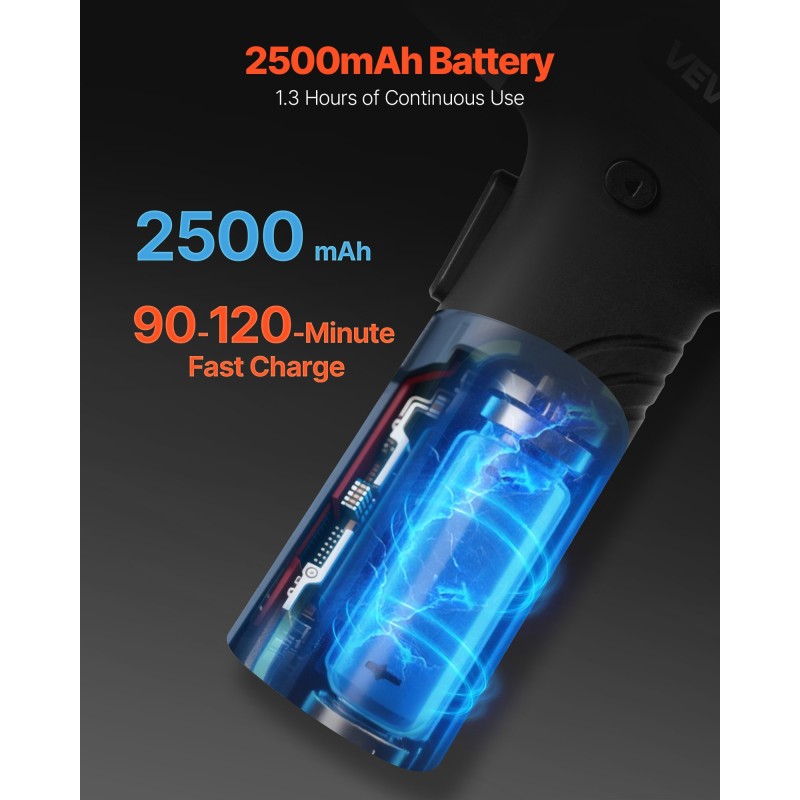 Johdoton sähköruuvimeisseli 32 kärkeä 0,5–5 N·m 2500 mAh akku digitaalinen näyttö