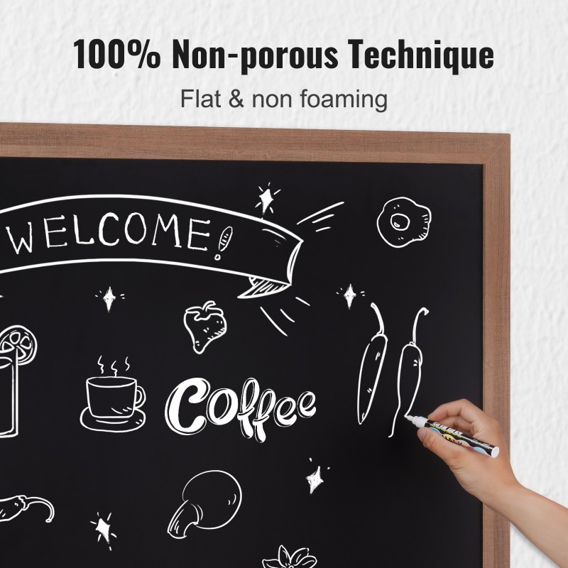 Magneettinen liitutaulu rustiikkisella ruskealla puukehyksellä 1168x889 mm