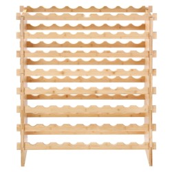Viiniteline luonnonbambu pinottava 8-kerroksinen 72 pullolle aaltomainen lattiamalli
