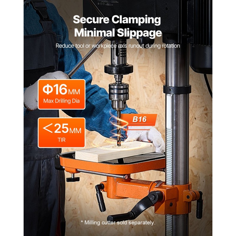 Pöytämallinen pylväsporakone 12-tuumainen 750 W kallistuvalla 0–45° työpöydällä LED-työvalolla röntgentähtäyksellä