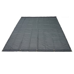 Kuormapeite PVC pinnoitetusta polyesteriverkosta 2 1 x 6 7 m avolava autoihin messinkirenkailla