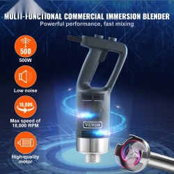 Upposekoitin 500 W portaaton nopeussäätö 304-ruostumaton teräs irrotettava sekoitusvarsi