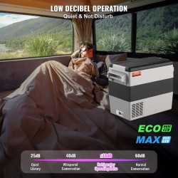 Kompressorikäyttöinen autokylmälaukku 52 l kaksivyöhykkeinen toimii 12/24 V ja 100–240 V verkkojännitteellä