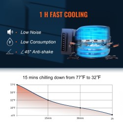 Kannettava autokylmälaukku 45 L kompressorilla kaksoisvyöhykkeinen DC 12/24V AC 100–240V