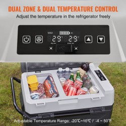 Kompressorilla varustettu 53 litran kaksialueinen autokylmälaukku autoon ja kotiin