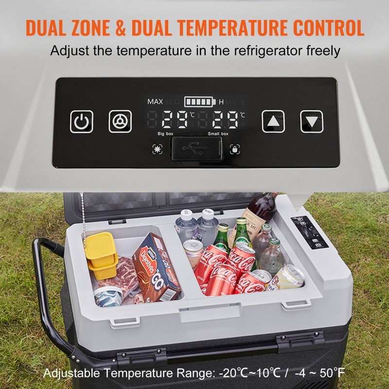 Kannettava kompressorijääkaappi pakastin 38 l kaksialueinen autoon ja kotiin