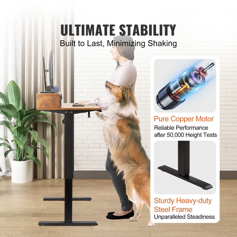 Sähköinen korkeussäädettävä työpöytä 120 x 60 cm kahdelle näytölle 82 kg kantavuudella