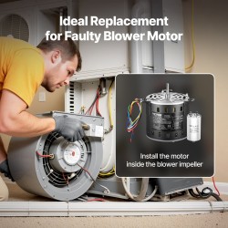 Puhallinmoottori metallirunko 1/3 HP 220V 3-nopeuksinen 10x20 mm akseli mukana kondensaattori