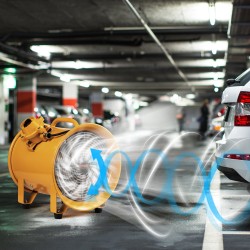 Siirrettävä kanavapuhallin 254 mm 300 W teräsrunkoinen savun ja pölyn poistoon