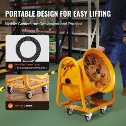 Siirrettävä kanavapuhallin teräsrunkoinen 406 millimetriä kantokahvalla työtiloihin