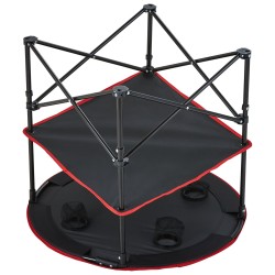 Taitettava retkipöytä kaksikerroksinen 600D Oxford kangas teräsrunko 720x720 mm 25 kg