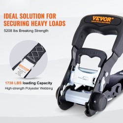 Kuormansidontaliinat polyesteri leveys 40 mm pituus 2,4 m 4 kappaletta pehmustetut kahvat