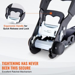 Kuormansidontaliinat polyesteri leveys 40 mm pituus 2,4 m 4 kappaletta pehmustetut kahvat