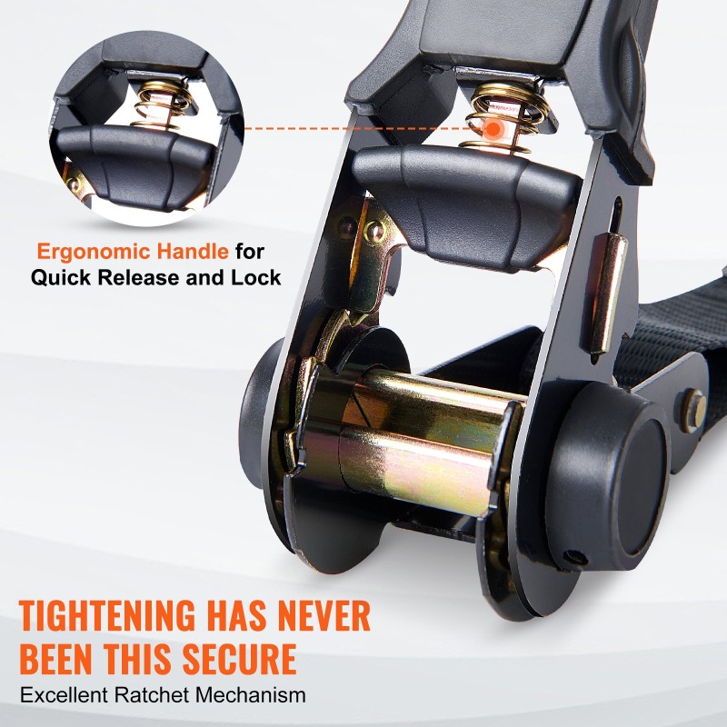 Räikkäkuormaliinat polyesteri 25 mm 4,6 m 4 kappaletta murtolujuus 998 kg