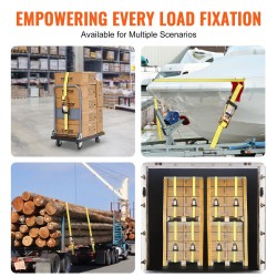 Räikkäkiristysliinat 4 kpl polyesteri 50 mm 4,6 m 2268 kg murtolujuus