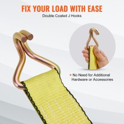 Räikkäkiristeiset kuormaliinat 4 kpl polyesteri 50 millimetriä ja 8 metriä