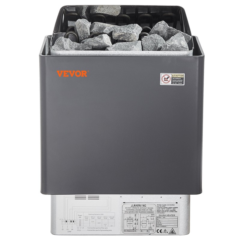 Sähkökiuas 8 kW seinään asennettava digitaalinen ohjain 3 tunnin ajastin 8–12 m³