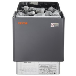 Sähkökiuas 6,2 kilowattia seinäkiinnitys 5–9 m³ saunahuoneisiin digitaalinen ohjain 3 tunnin ajastin