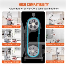 Vannesahanterät hiiliterästä 5 kpl 1650x16x0,56 mm lihalle ja luille