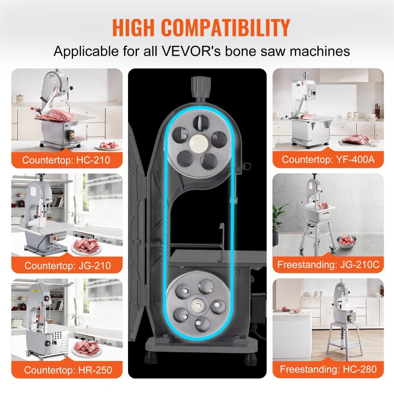 Vannesahanterät hiiliterästä 5 kpl 1650x16x0,56 mm lihalle ja luille