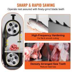 Vannesahanterät hiiliterästä 5 kpl 1650x16x0,56 mm lihalle ja luille