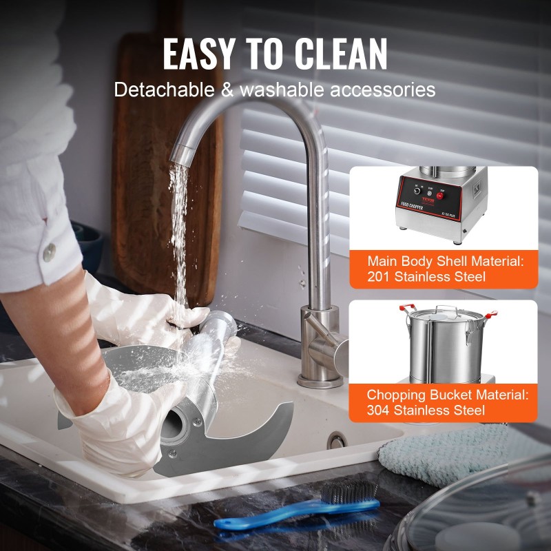 Ruoanvalmistuskone ja vihanneshakkuri 16QT 1400W 304-ruostumattomasta teräksestä valmistettu S-muotoisilla terillä