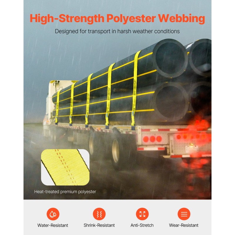 Vinssihihnat polyesteri 10,2 cm 9,1 m 2,7 t työkuorma 4 kpl