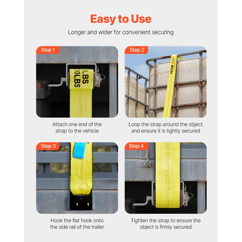 Vinssihihnat polyesteri 10,2 cm x 9,1 m työkuorma 2,7 t 10 kpl