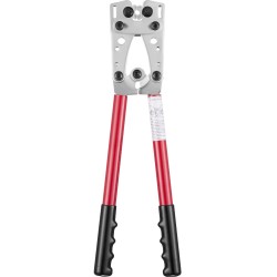 Kaapelikenkäpuristin karkaistu teräsrunko viputoiminen kahva 6 50 mm puristusalue 60 kpl alumiinirenkaita