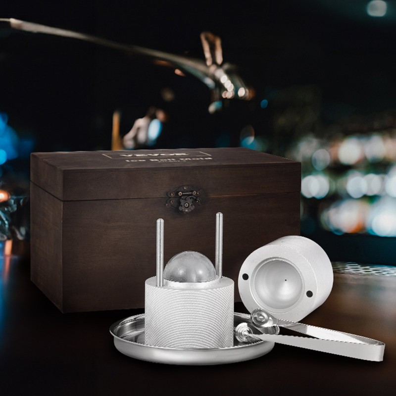 Jääpallopuristin ilmailualumiininen 60 mm halkaisija sisältää muotin pihdit tippakaukalo ja lasin