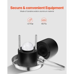 Jääpallopuristin ilmailualumiinirunko 60 mm silikonimuotti alusta pihdit tippalevy lasi viskiin ja cocktaileihin