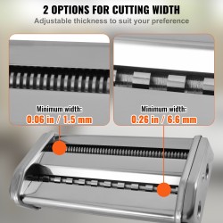 Käsikäyttöinen pastakone 430 ruostumatonta terästä 9 säädettävää paksuutta kaksi leikkausleveyttä spagetille lasagnelle