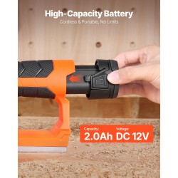 Akkukäyttöinen käsihöylä 56 mm leikkuuleveys harjaton moottori 12 V 2 Ah