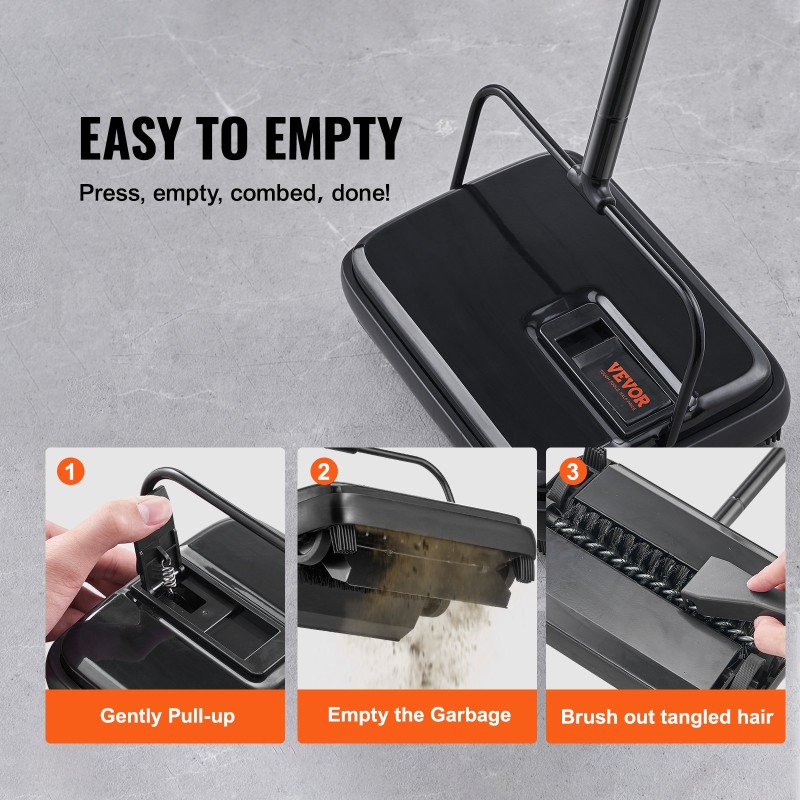 Käsikäyttöinen matonlakaisin 200 mm lakaisulevy 300 ml pölysäiliö matoille ja koville lattiapinnoille