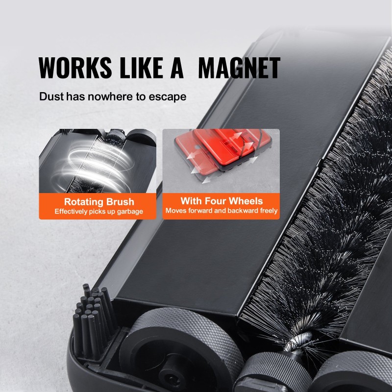 Käsikäyttöinen mattoharja 300 ml keräyssäiliöllä 17 cm puhdistusleveys kotiin