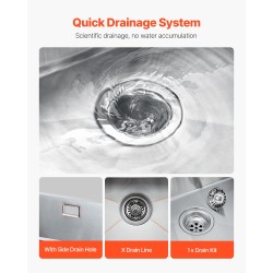 Keittiöallas 304-ruostumaton teräs 76x43 cm 19 cm syvä yksialtainen viemärisarjalla