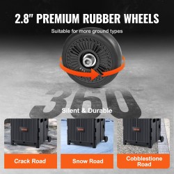 Taitettava käyttövaunu PP-muovinen 36 kg kantavuus teleskooppikahva kaksi pyörää